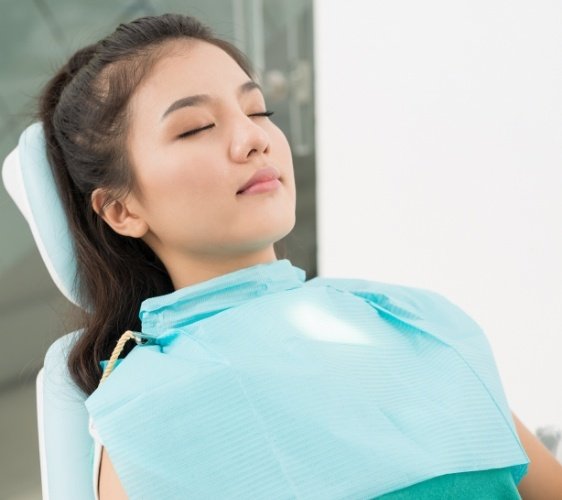Dental patient relaxing during sedation dentistry visit