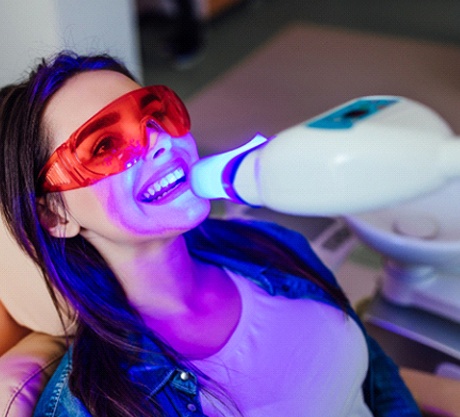 a patient receiving teeth whitening in Corpus Christi
